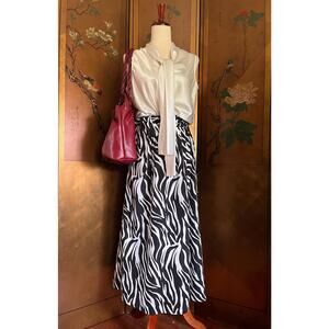 Long zebra print skirt, size L